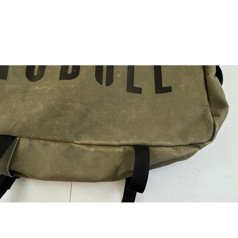 Nobull Canvas Backpack Gym Bag Laptop Carrier Green Distressed